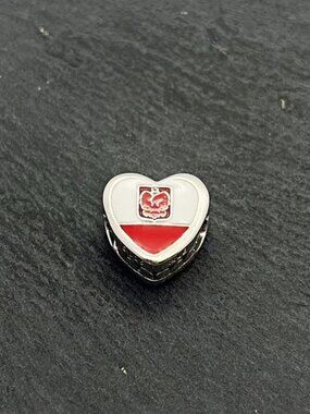 Pandora I Love Poland Exclusive Heart Charm Sterling Silver Jewelry